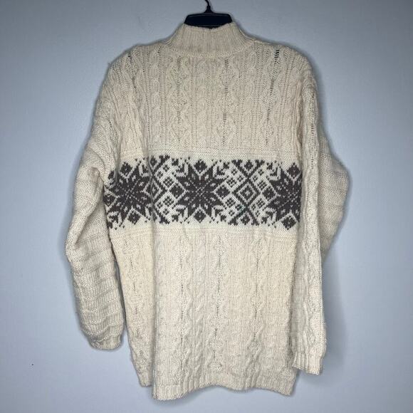 Vtg PAUL JAMES Men's Size Small England 100% Wool Cable Knit Sweater Fisherman - Picture 6 of 8